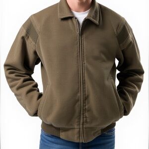 Vintage 70s Bomber Jacket Lakeshire Sherpa Lined Chore Trucker Beige Size Large